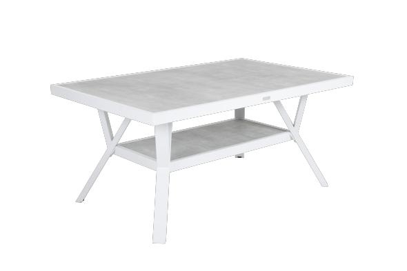 Samvaro sofabord 140x90 H65 cm - hvidt/glas