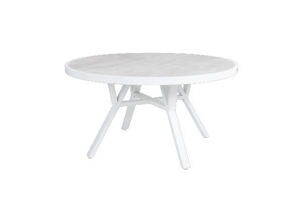 Samarbejde spisebord Ø 140 H73 cm - Hvidt/glas