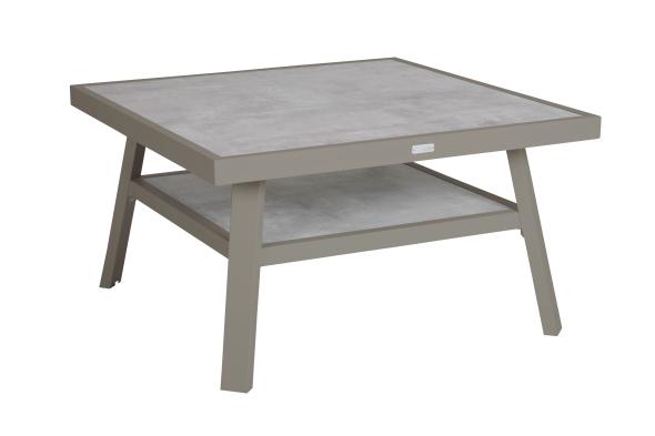 Samvaro sofabord 90x90 H50 cm - khaki/glas