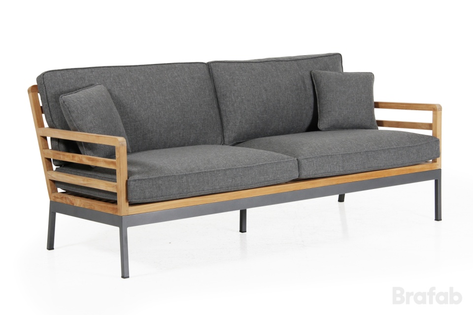 Zalongo 3-sæde sofa - teak/grå pude