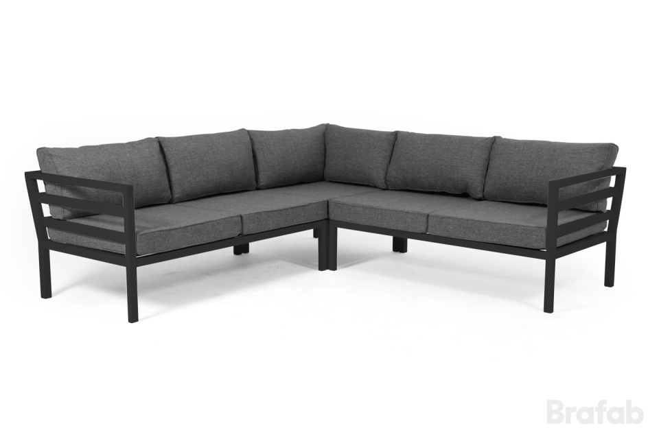Weldon hjørnesofa - sort/grå pude