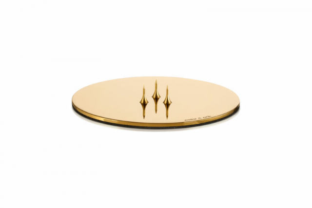 Lysplade 9 cm - shiny gold