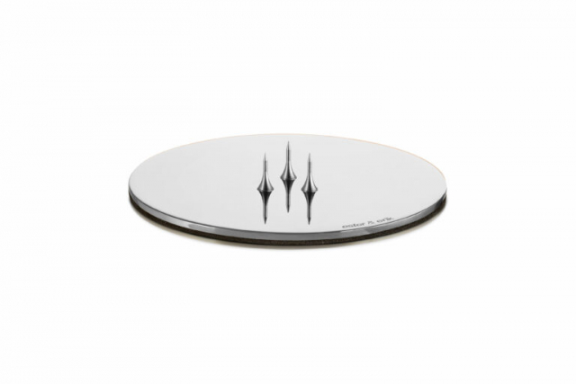 Lysplade 9 cm - skinnende sølv