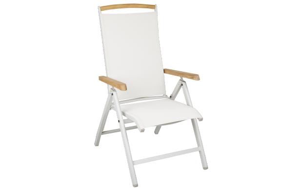 Andy positionsstol - lysegrå/offwhite teak