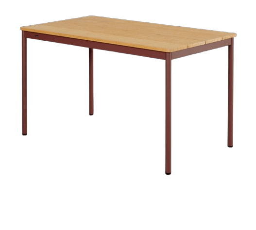 Nox Bistro cafebord 125x70 H73 cm - zin rød/bambus