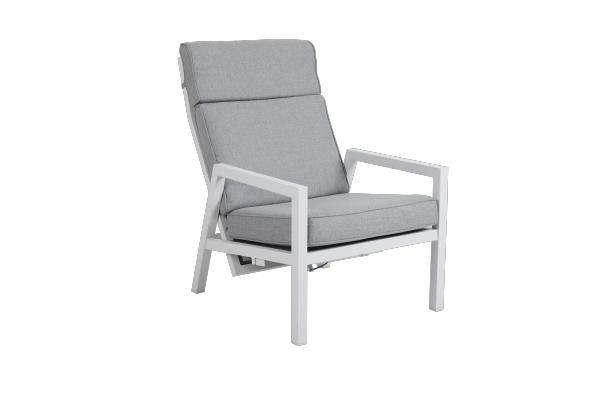 Belfortpositionstol, justerbar - hvid/perle grå pude