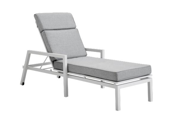 Belfort skråseng - hvid/perlegrå pude