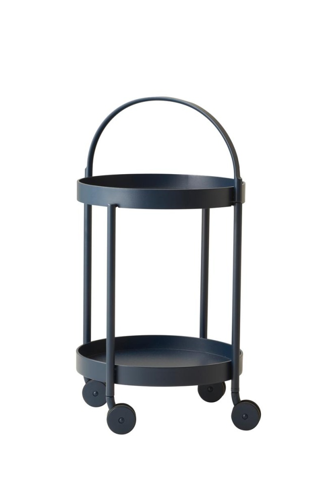 Roll serveringsvagn inkl teak bricka - midnight blue