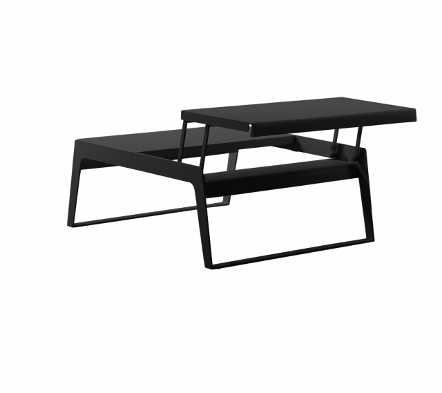 Chill-out sofabord m/ bordsplader i to højder - lava grey