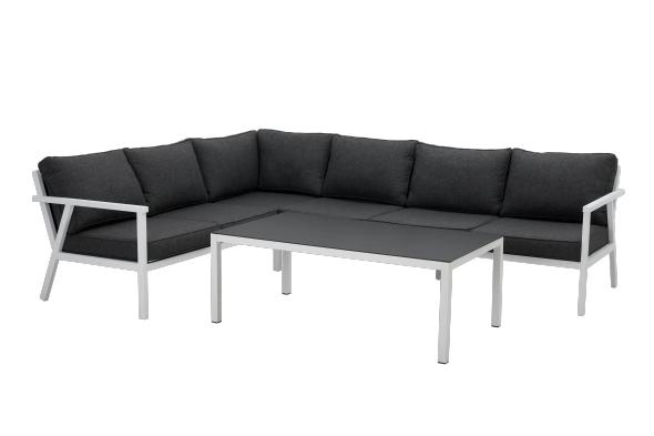 Rana hörngrupp forlod, lavt - hvid/onyx pude