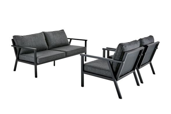 Rana 2,5-sits grupp, lav - sort/grå pude