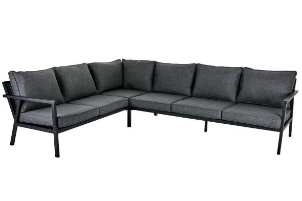 Rana hjørnegruppe stor lav, exkl. bord - sort/grå pudde