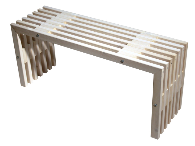 D-bench 100 cm fyr olieret - hvid