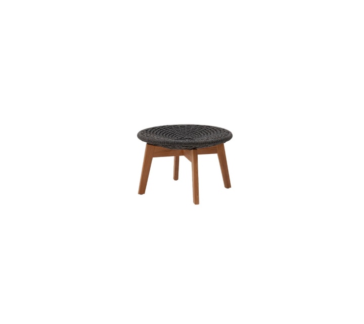 Peacock fodskammel/sidebord - dark grey/teak