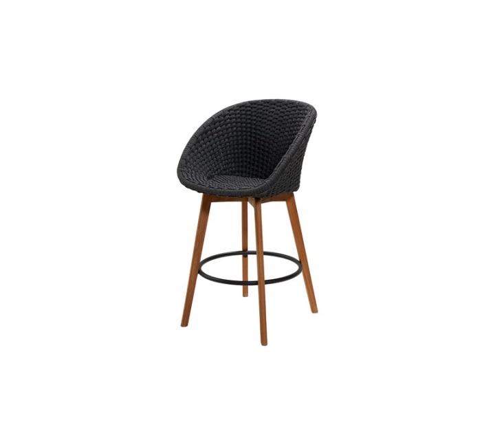 Peacock barstol - dark grey/teak