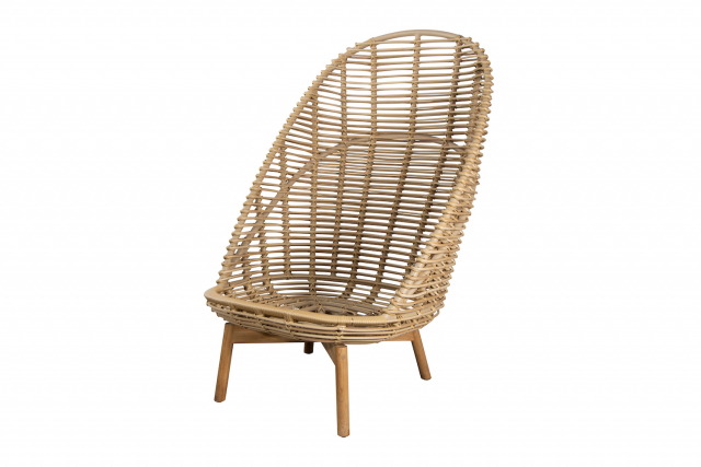 Hive highback fåtölj m/teak ben - natural