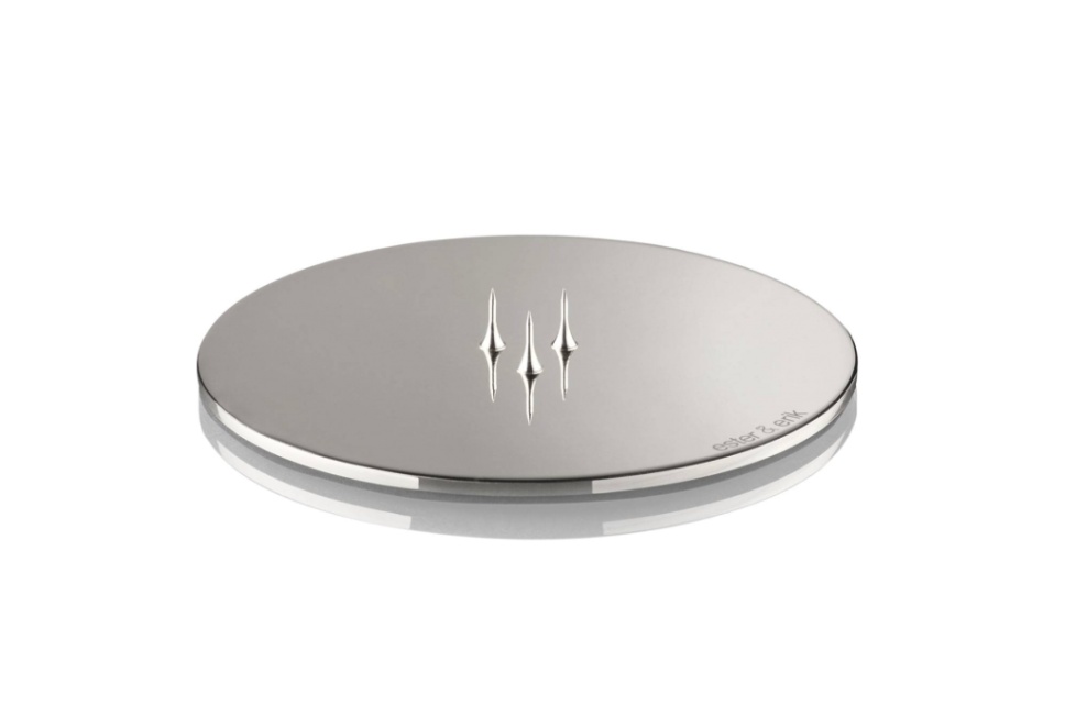 Lysplade 12 cm - blank sølv