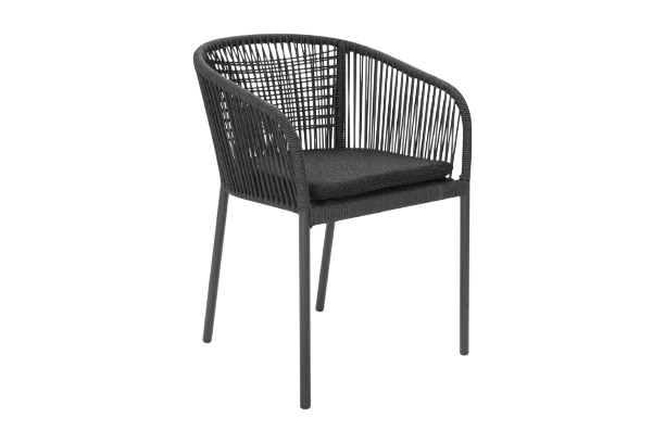 Delta lænestol - antracit/skifer reb/bamse sort hynde