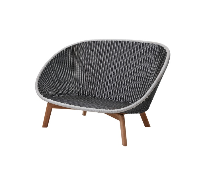 Peacock 2-personers sofa - grey/light grey/teak