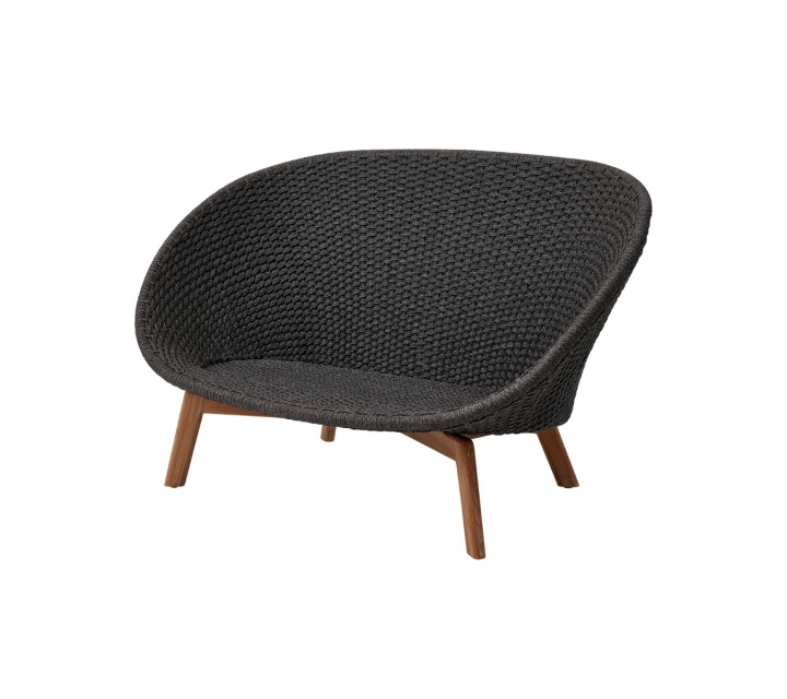 Peacock 2-personers sofa - dark grey/teak