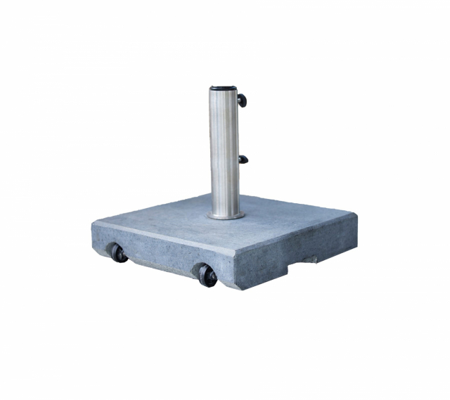 Parasollfot m/hjul - matt grey granit