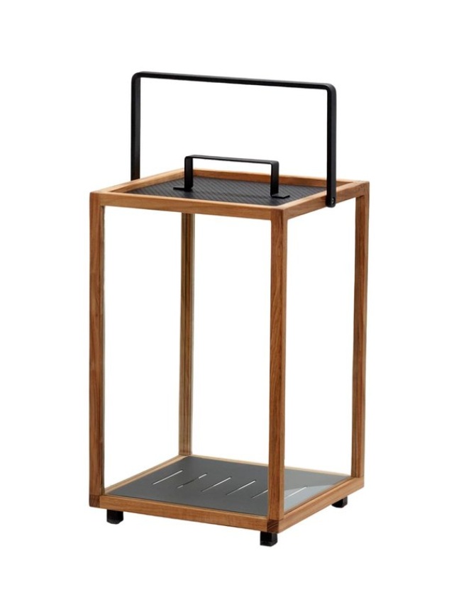 Lighthouse lykta stor - teak/lava grey