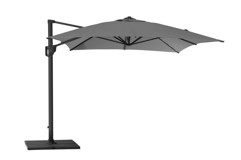 Hyde luxe hanging parasol 3x4 m - grey