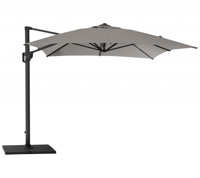 Hyde luxe hanging parasol 3x4 m - grey