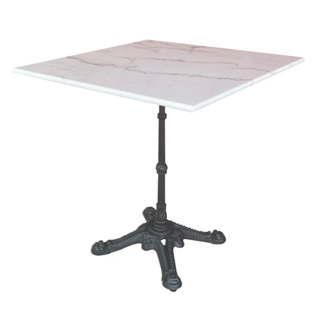 Loire marmorbord 70x70 H72 cm - hvid