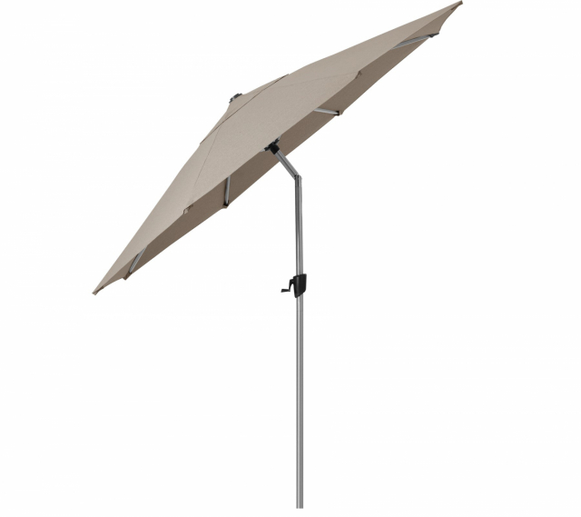 Sunshade parasol m/tilt Ø 3 m - silver mat/taupe