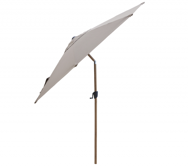 Solafskærmning parasol m/vip Ø 3 m - wood look/taupe