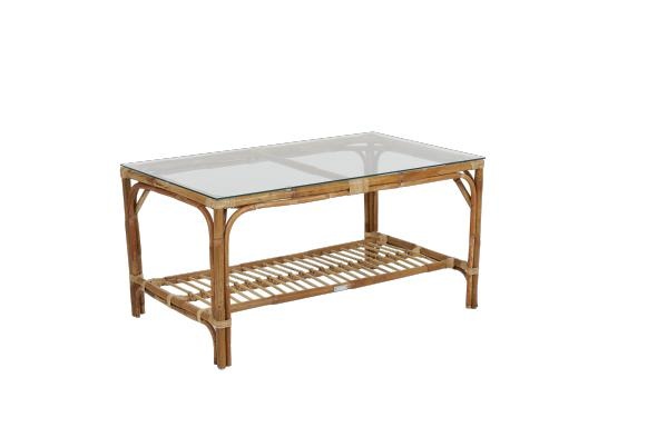 Astrakan sofabord 100x60cm - rattan/glas