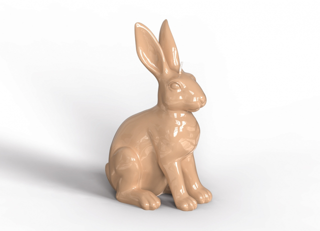 Lackeret kaninlys H20 cm - almond