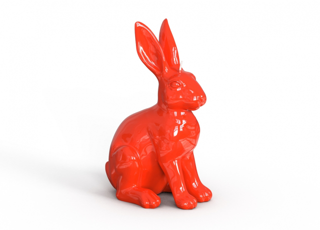 Lackeret kaninlys H20 cm - grapefruit