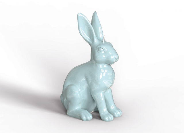 Lackeret kaninlys H20 cm - crystal