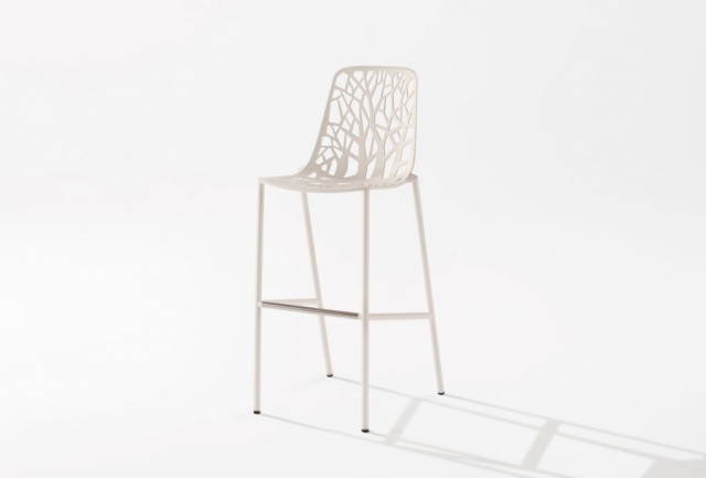 Skov barstol høj sh 78 cm høj ryg - hvid
