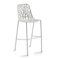 Skov barstol låg sh 65 cm høj ryg - hvid
