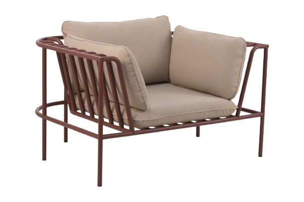 Collier lænestol - zinrød/teddybeige hynde