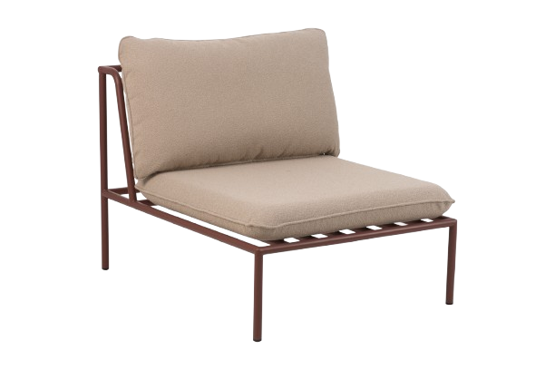 Collier midterdel - zinrød/teddybeige hynde