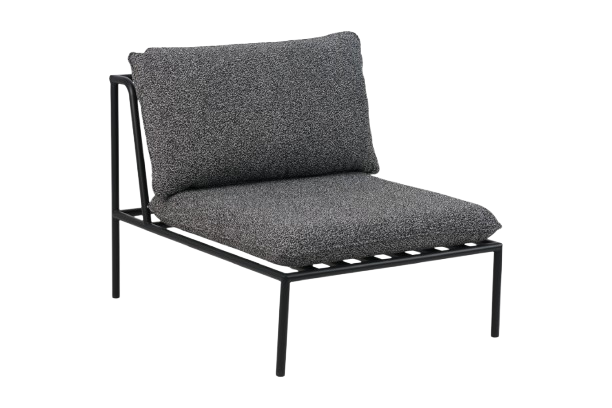 Collier midterdel - sort/teddy antracit pude