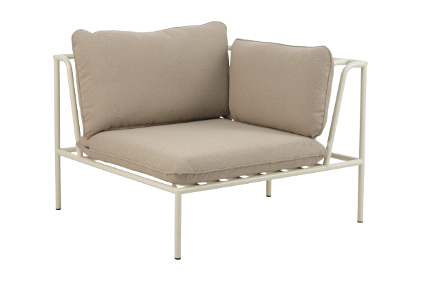 Collier hjørnedel - perlehvid/teddybeige hynde