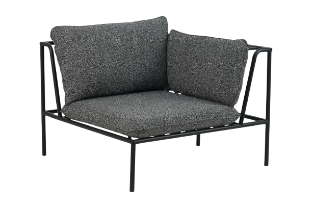 Collier hjørnedel - sort/teddy antracit hynde