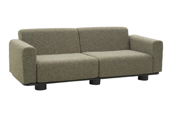 Bolster 2,5-personers sofa - antracit/teddy verde