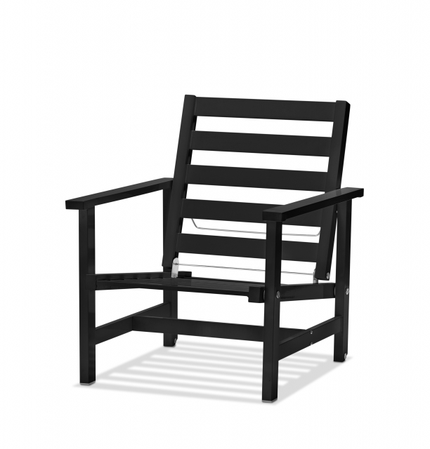 Lænestol aluminium - sort