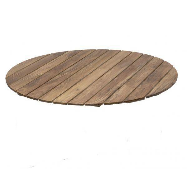 Bordpladen Ø120 cm - ubehandlet teak