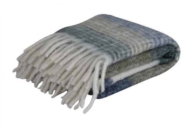 Honning tæppe 130x170 cm - grøn mønstret