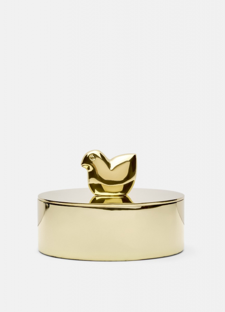 Æske med due, small - messing