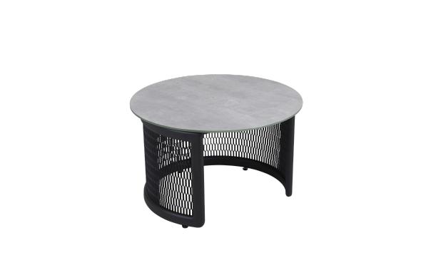 Virgo sofabord Ø 60 H37 cm - sort/glas