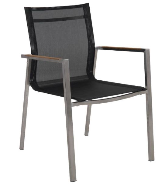 Naos karmstol - Rustfri/teak