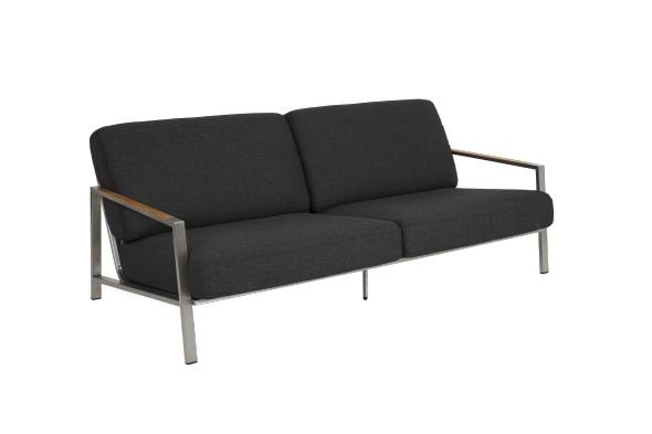 Naos 2.5 sæder sofa med pude - rustfrit/sort